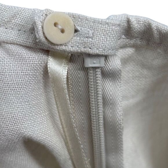 Eileen Fisher Linen Blend Wide Leg Cropped Pants Cream Size Large - Picture 7 of 8